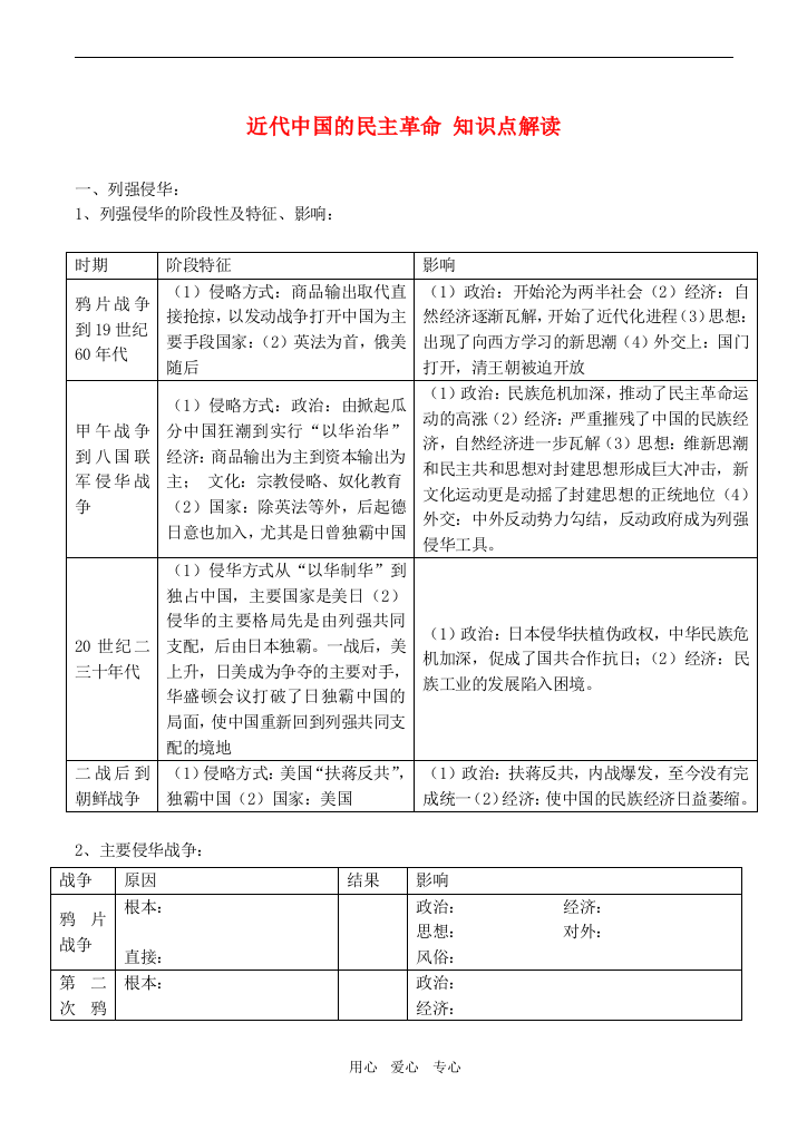 高考历史一轮基础知识复习