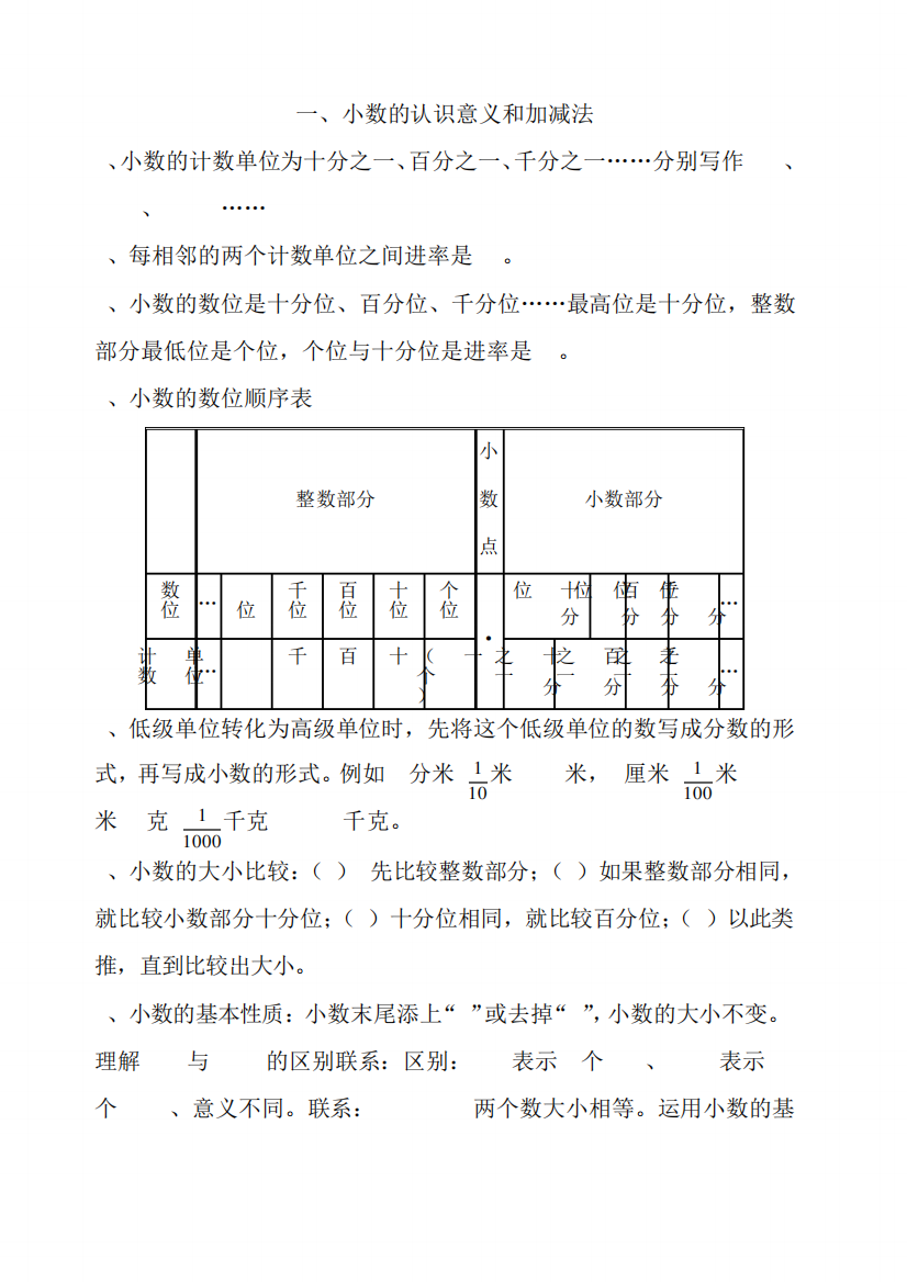 北师大版四年级数学下册易错题汇集()