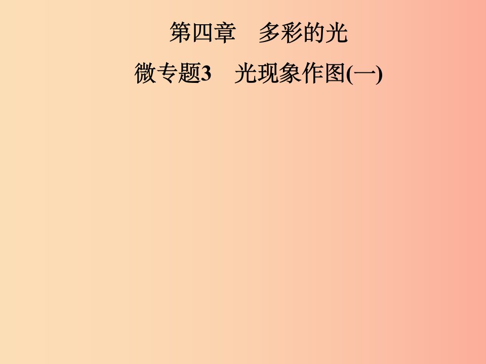 2019年八年级物理全册第四章多彩的光微专题3光现象作图一课件新版沪科版