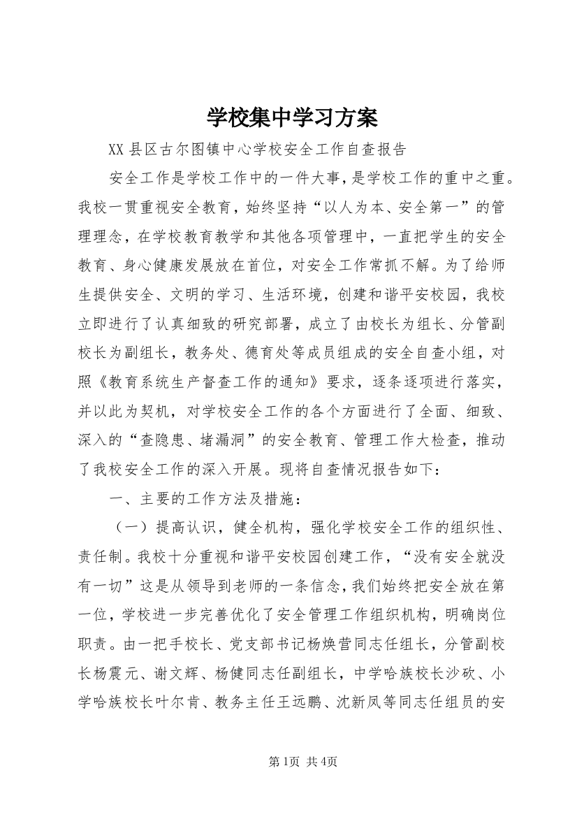 学校集中学习方案_1