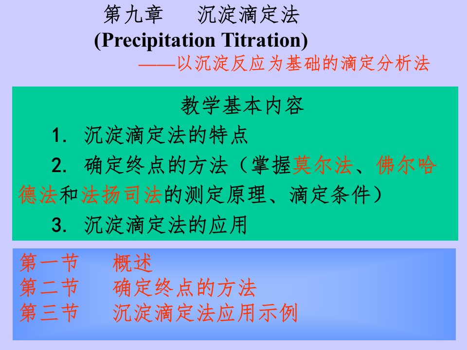 分析化学完整沉淀滴定法ppt课件