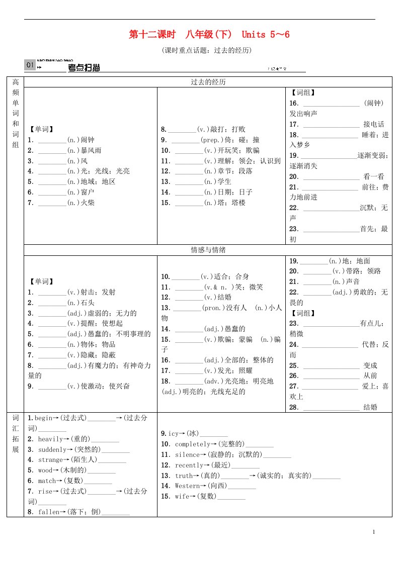 安徽省中考英语总复习