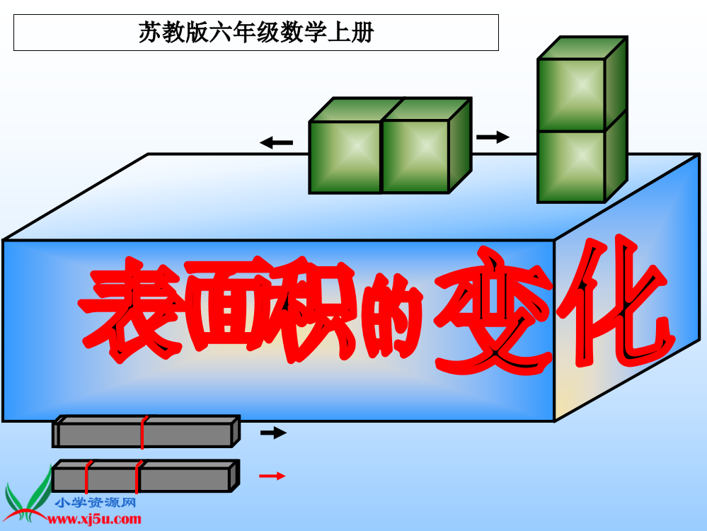 苏教版六年级数学上册课件表面积的变化20101005