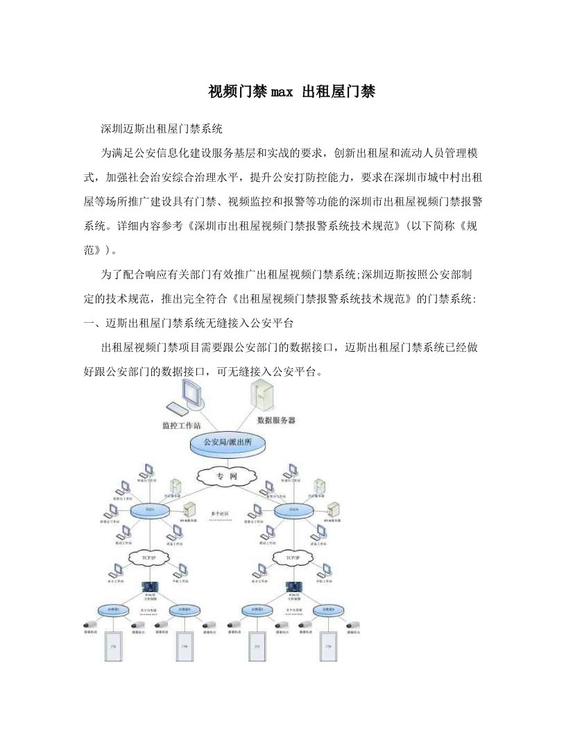 视频门禁max+出租屋门禁