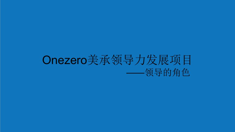 项目管理-领导力发展项目领导的角色