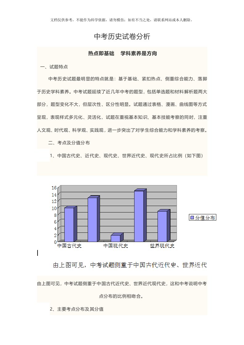 陕西中考历史试卷分析