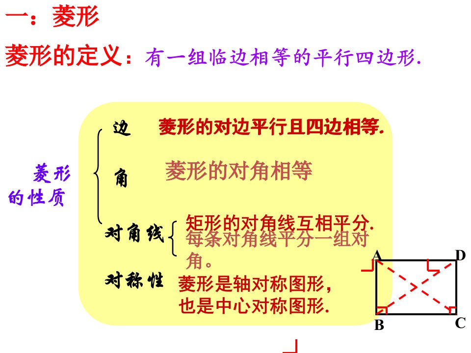 新北师大版九年级上册第一单元特殊的平行四边形复习ppt课件