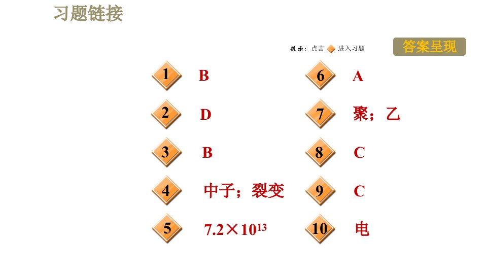 人教版九年级全一册物理习题课件第22章22.2核能