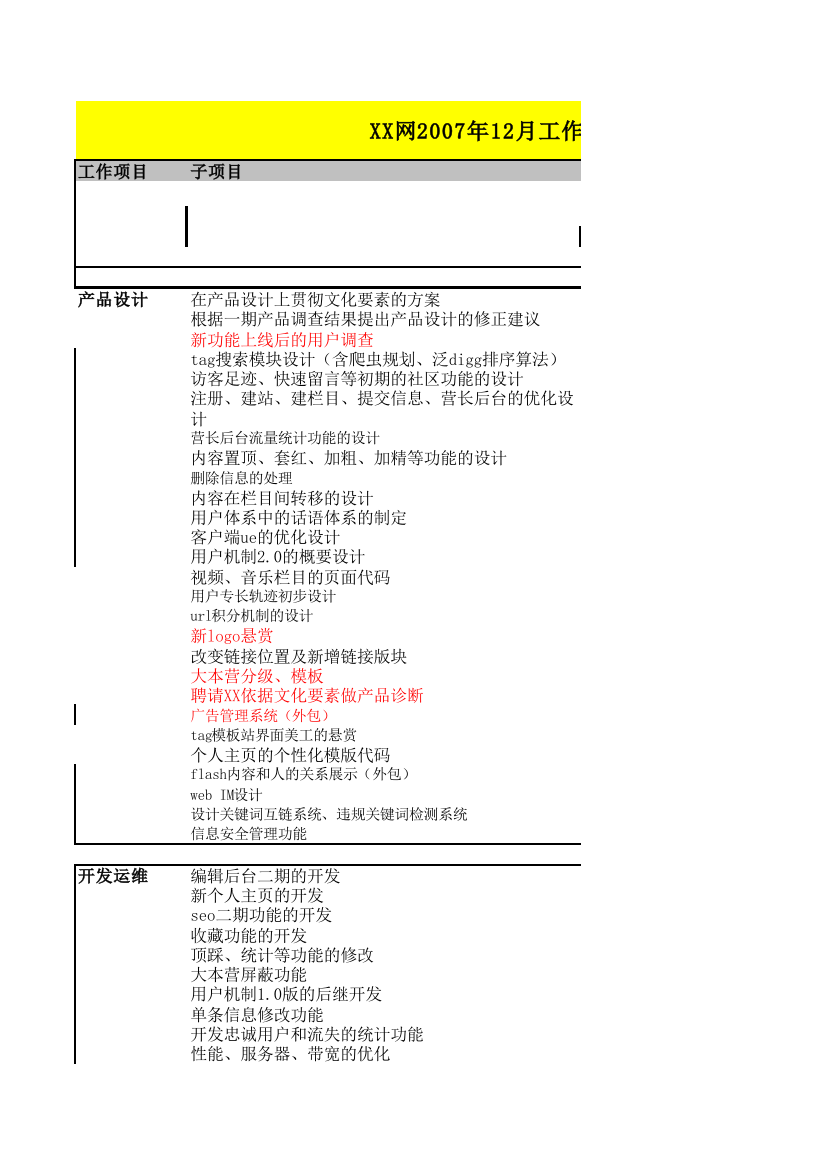 某网站12月工作计划