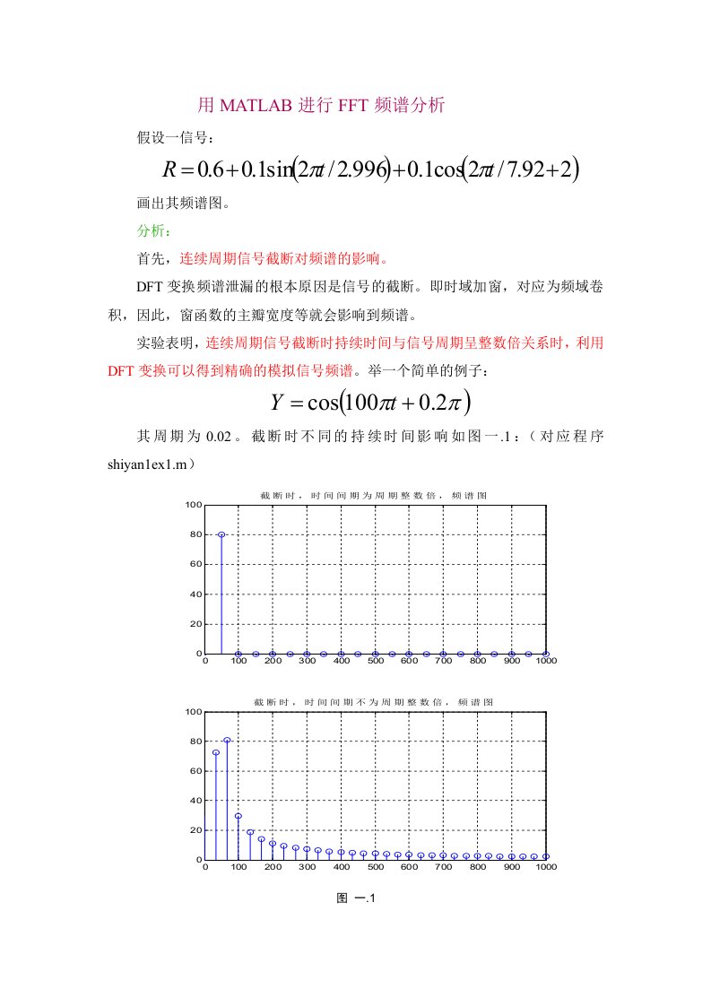 用MATLAB进行FFT频谱分析