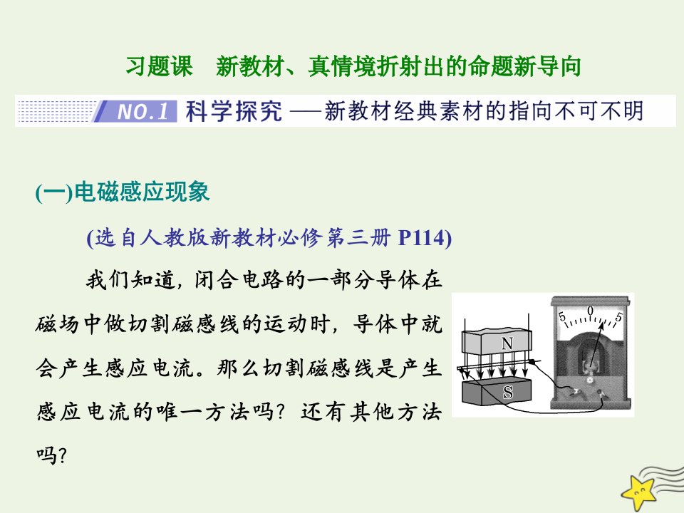 2022年高考物理一轮复习第十章电磁感应习题课新教材真情境折射出的命题新导向课件新人教版