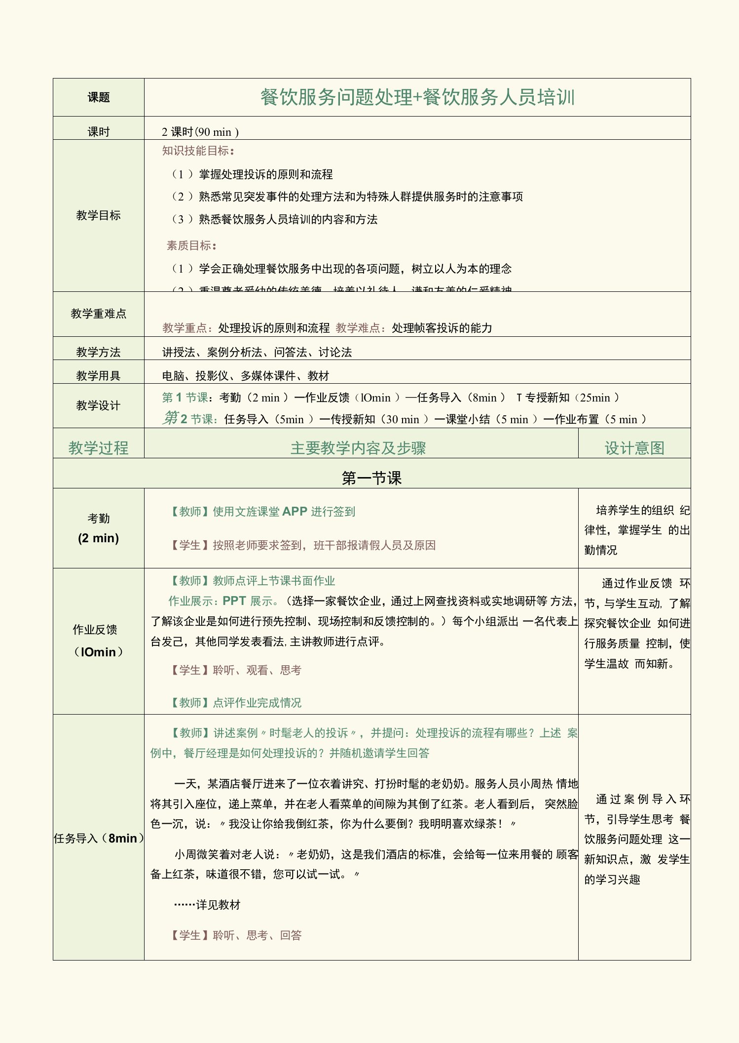 《餐饮服务与管理实务》（李艳）571-2教案