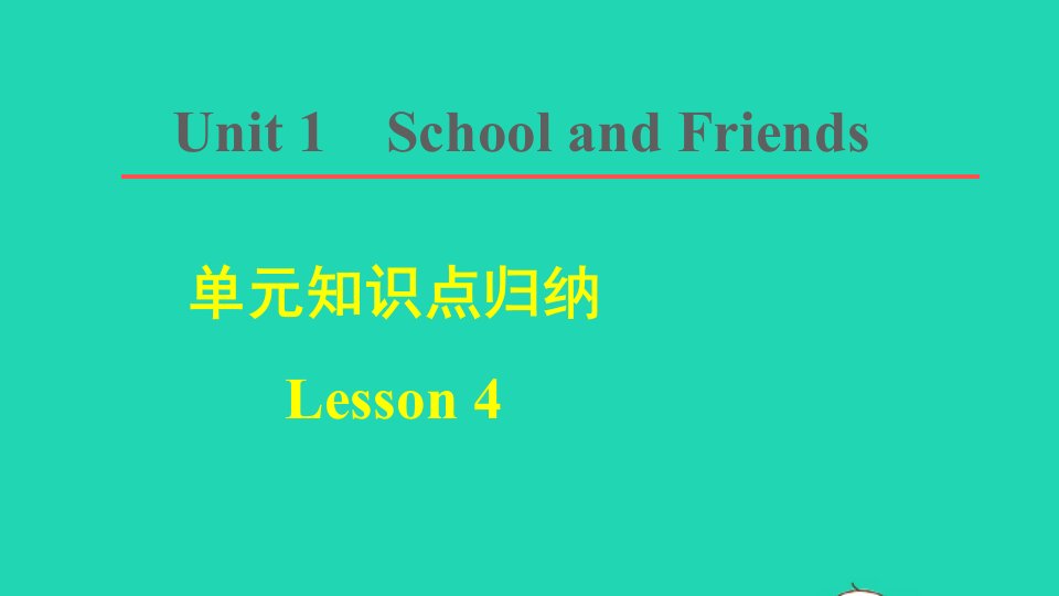 2021秋七年级英语上册Unit1SchoolandfriendsLesson4WhatIsIt单元知识点归纳课件新版冀教版