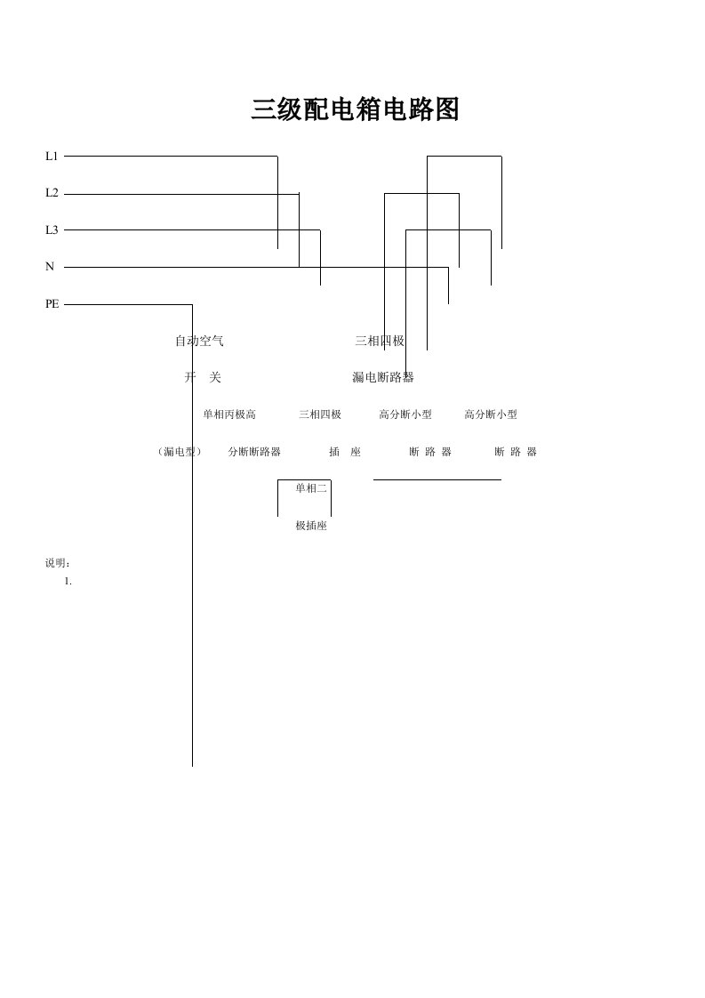 三级配电箱电路图