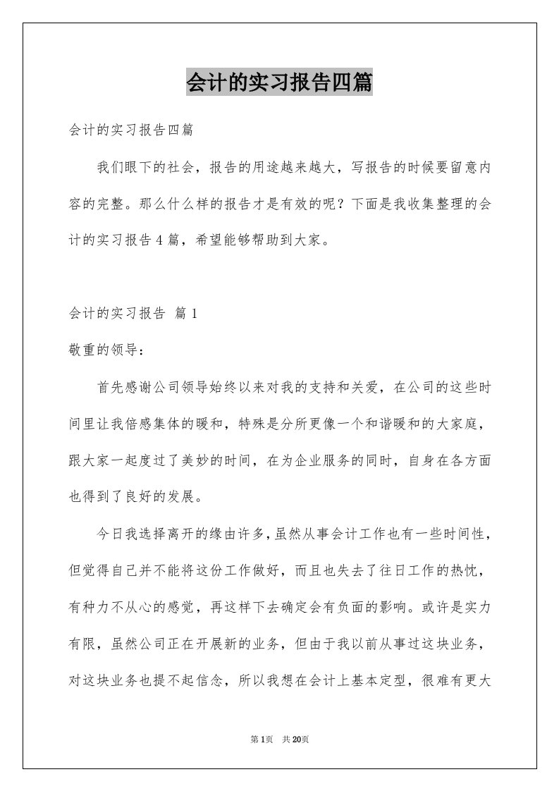 会计的实习报告四篇例文5