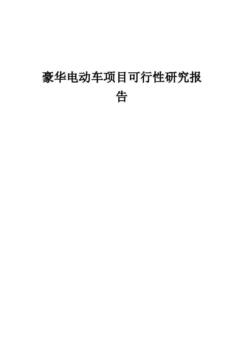 2024年豪华电动车项目可行性研究报告