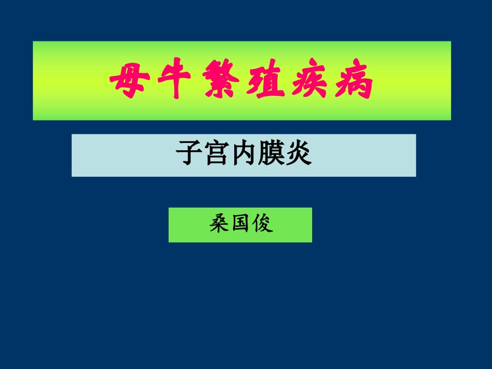 桑国俊母牛繁殖疾病-子宫内膜炎