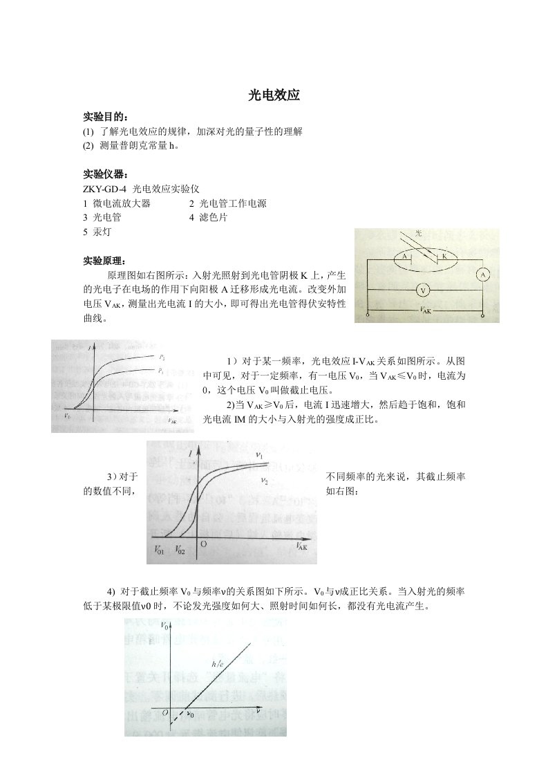 光电效应物理实验报告