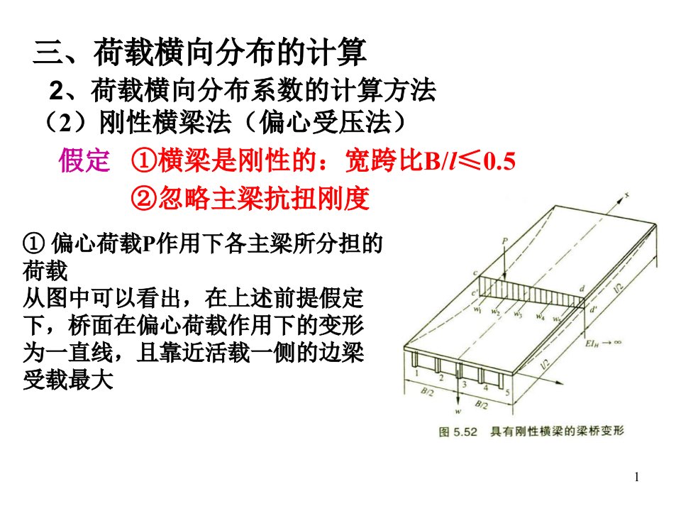 刚性横梁法及主梁计算2