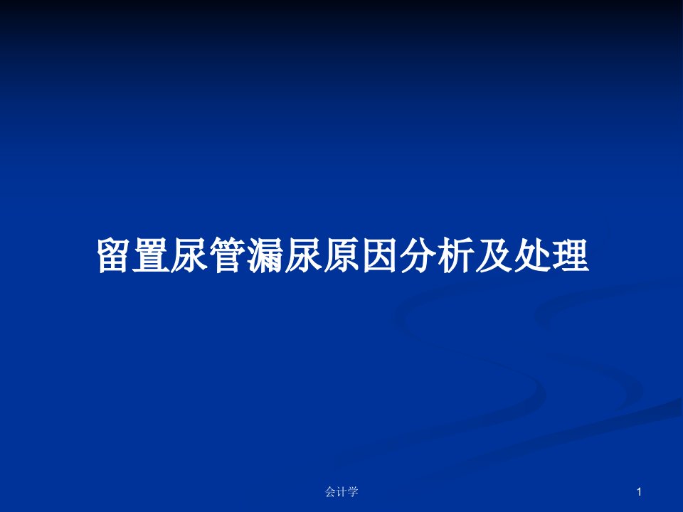 留置尿管漏尿原因分析及处理PPT学习教案