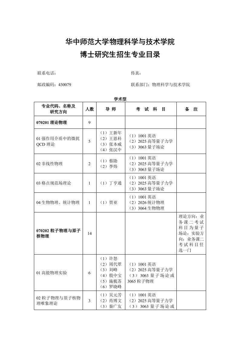 华中师范大学物理科学及技术学院