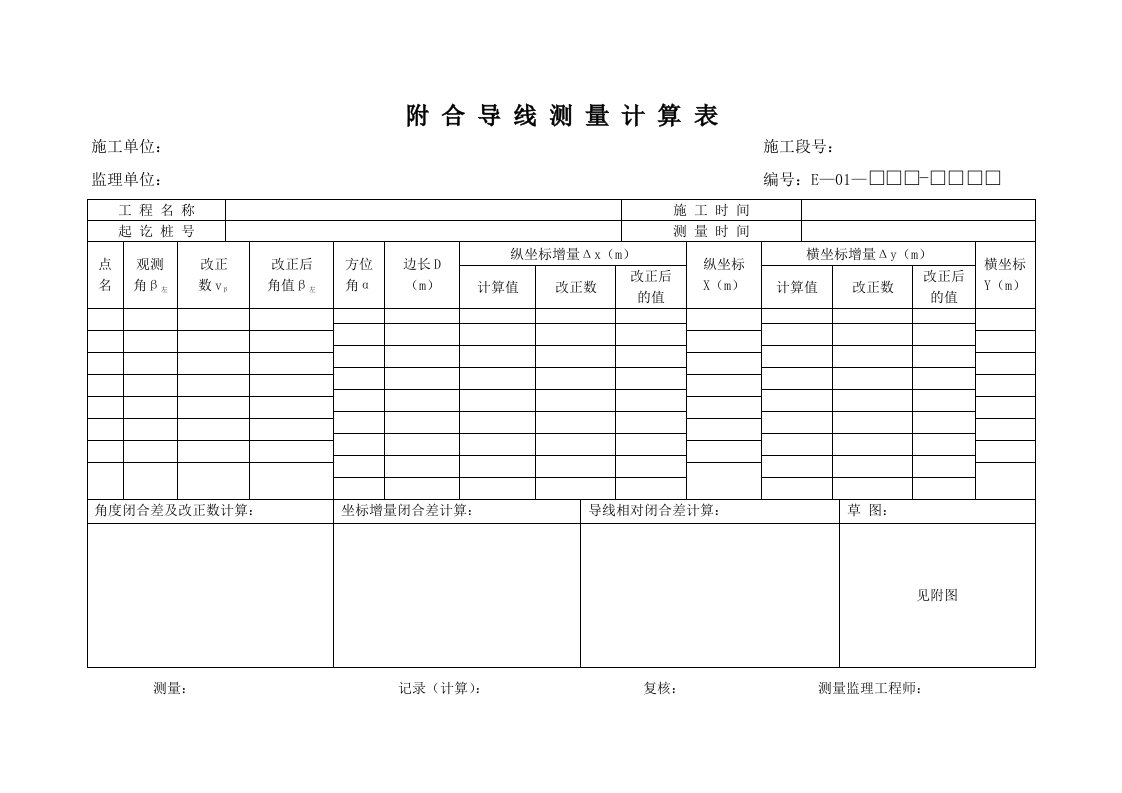 公路工程监理表格(E表)