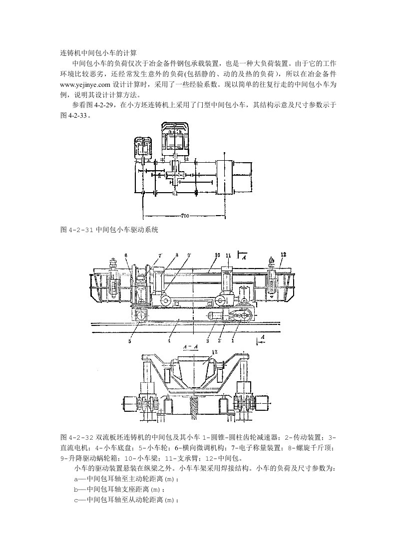 连铸机中间包小车的计算