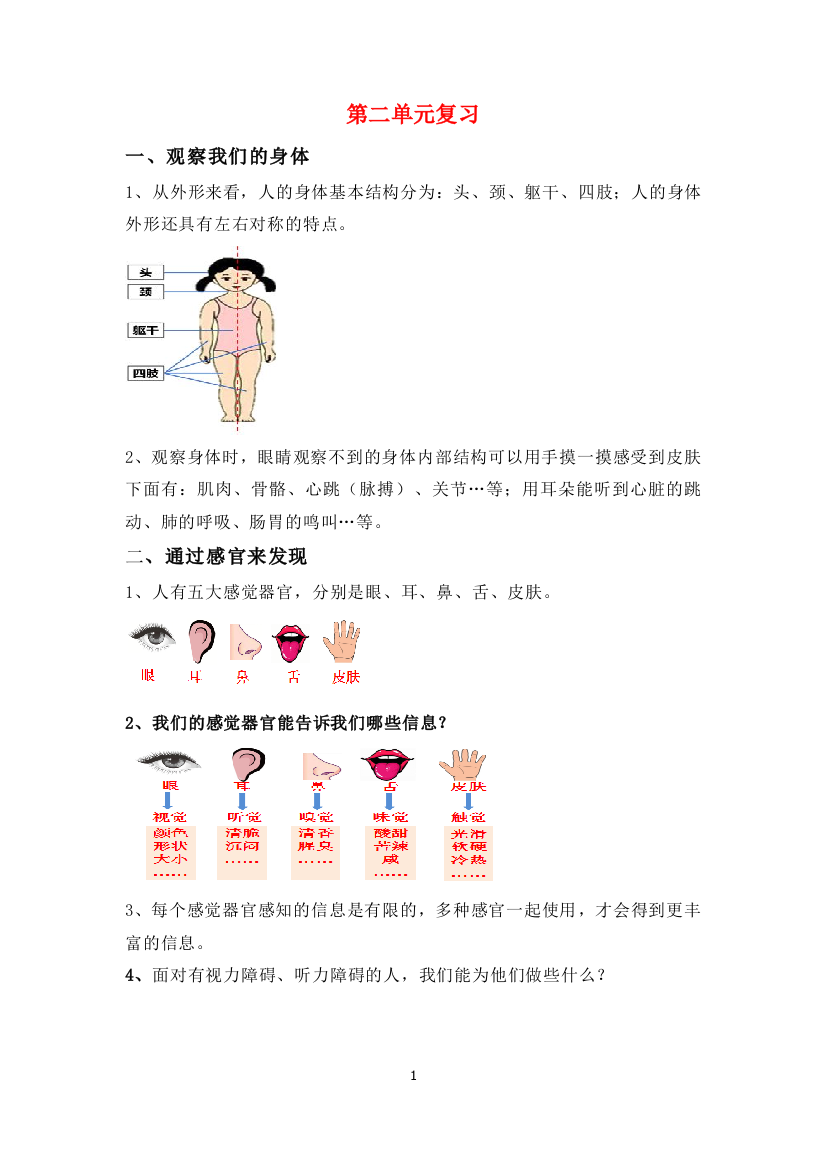 第二单元-我们自己-二年级下册科学-教科版