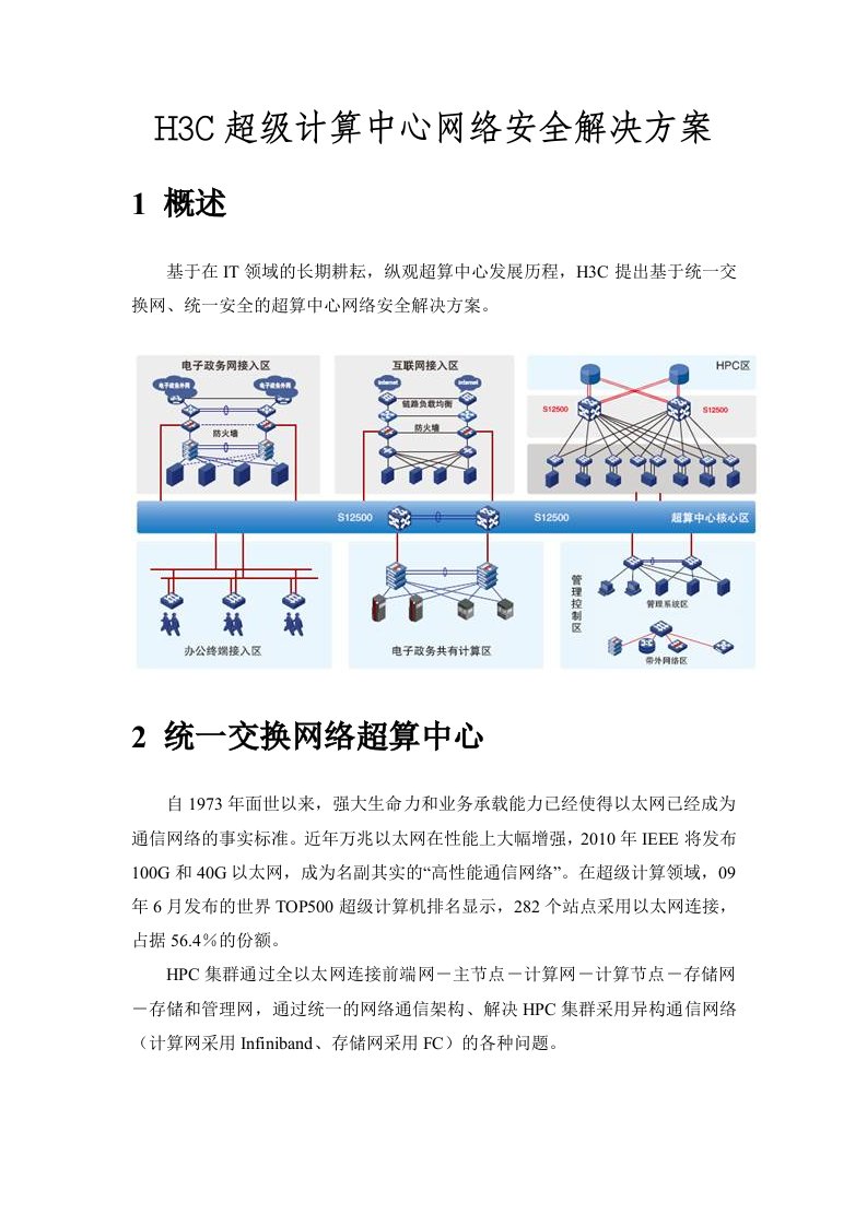 H3C超级计算中心网络安全解决方案