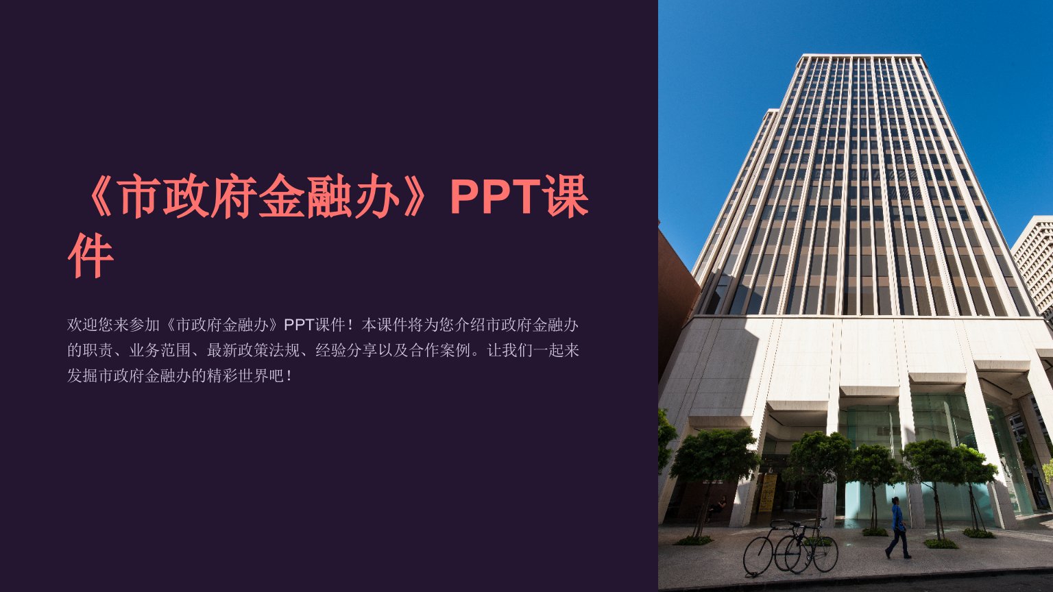 《市政府金融办》课件