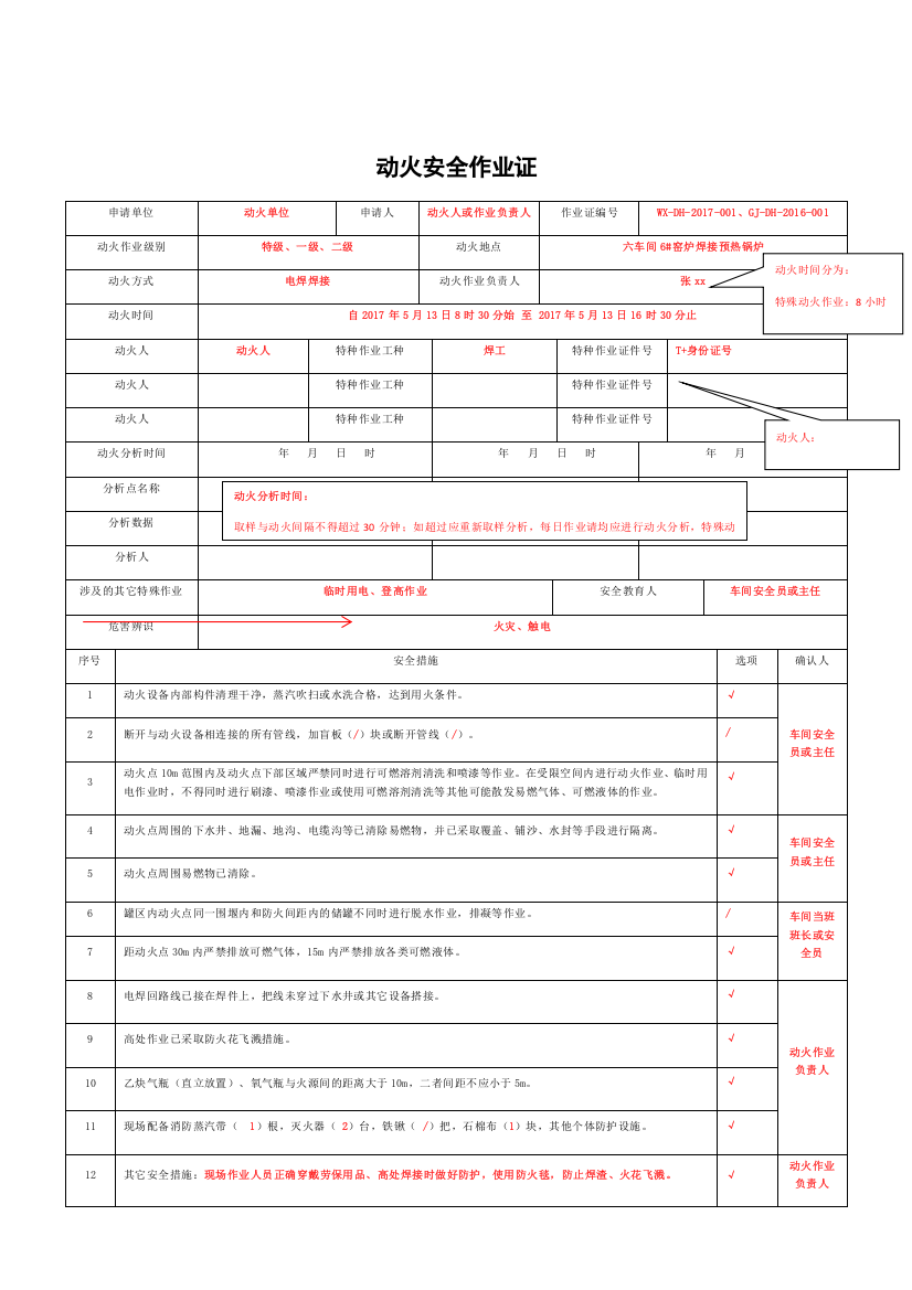 第2部分：八大作业票填写规范