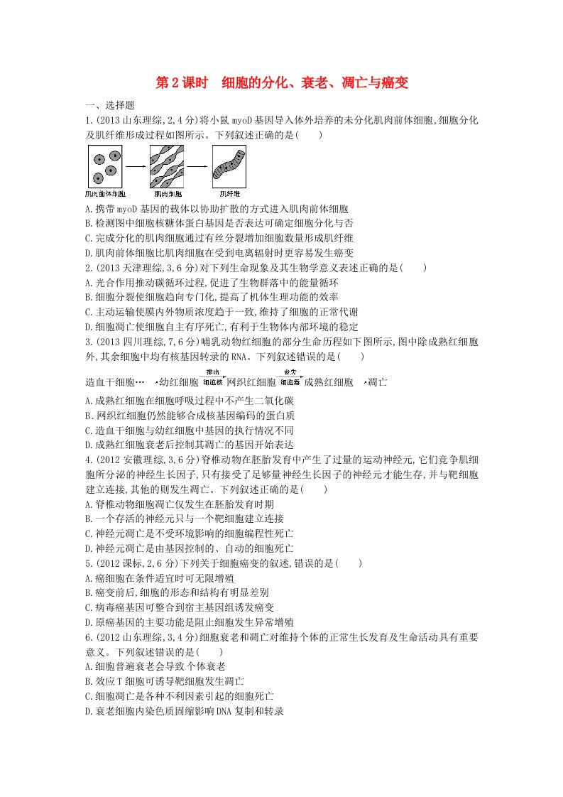 2015版高考生物总复习