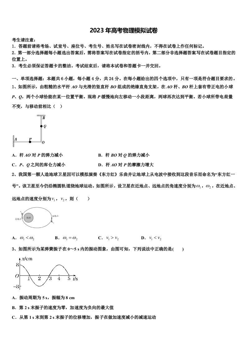 湖南省长沙市师大附中2022-2023学年高三下学期联考物理试题含解析