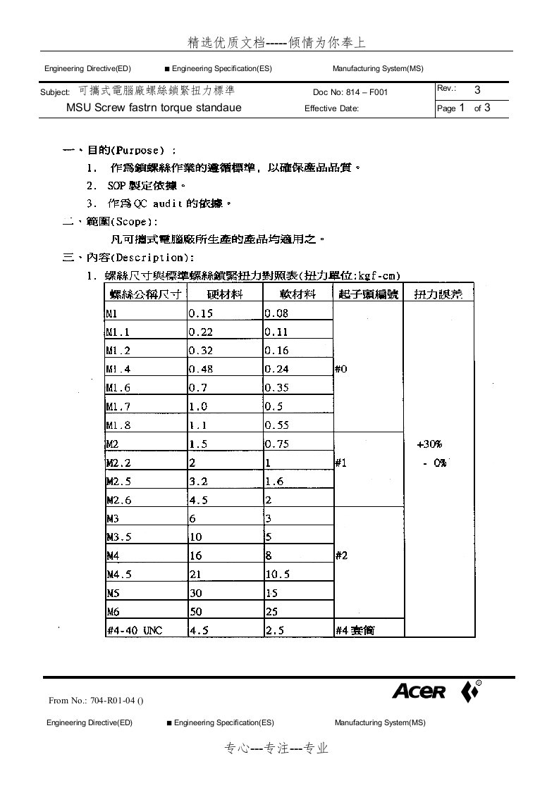 螺丝锁紧扭力标准(共3页)