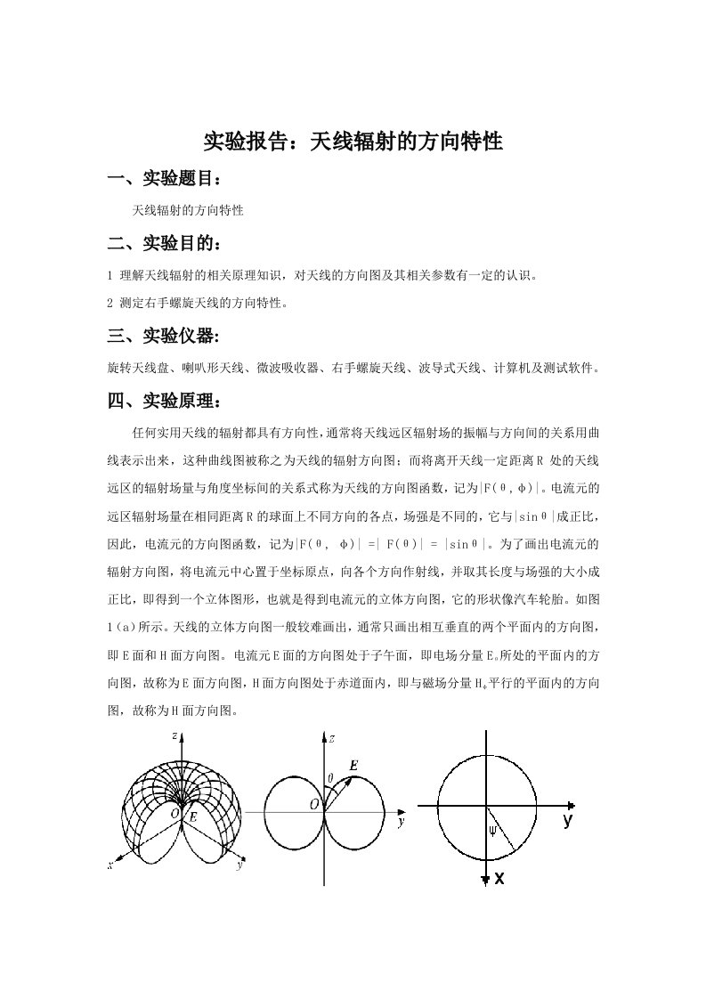 天线辐射的方向特性