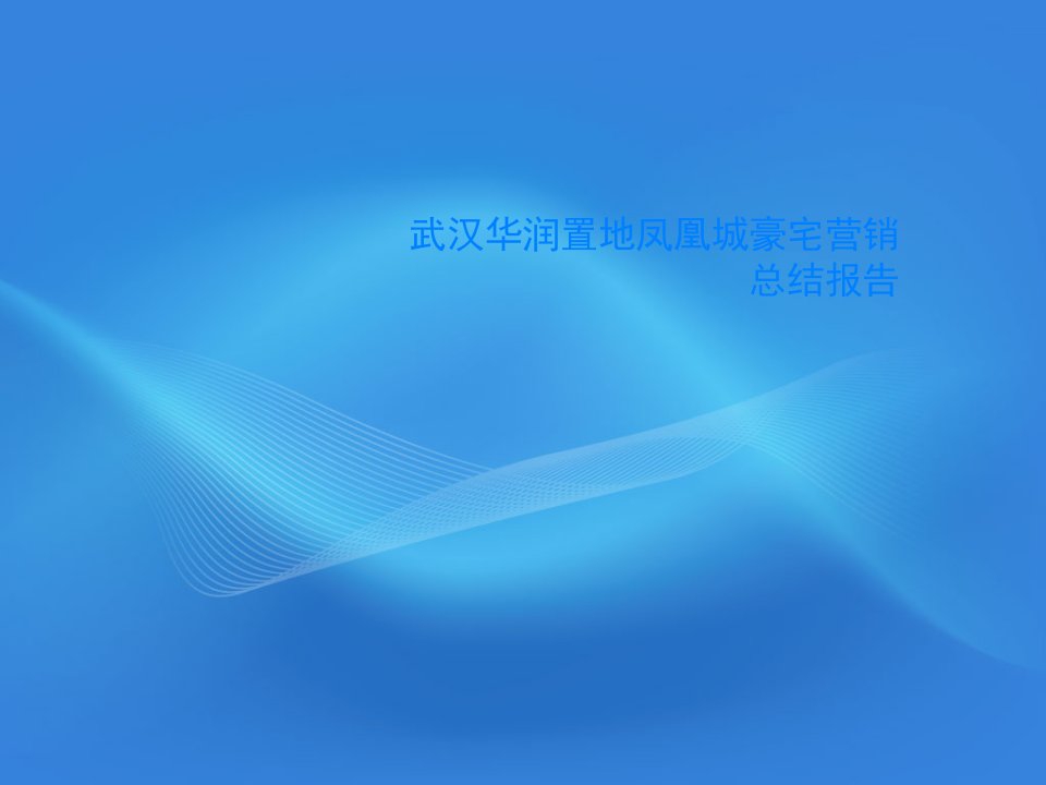 武汉华润置地凤凰城豪宅营销总结报告