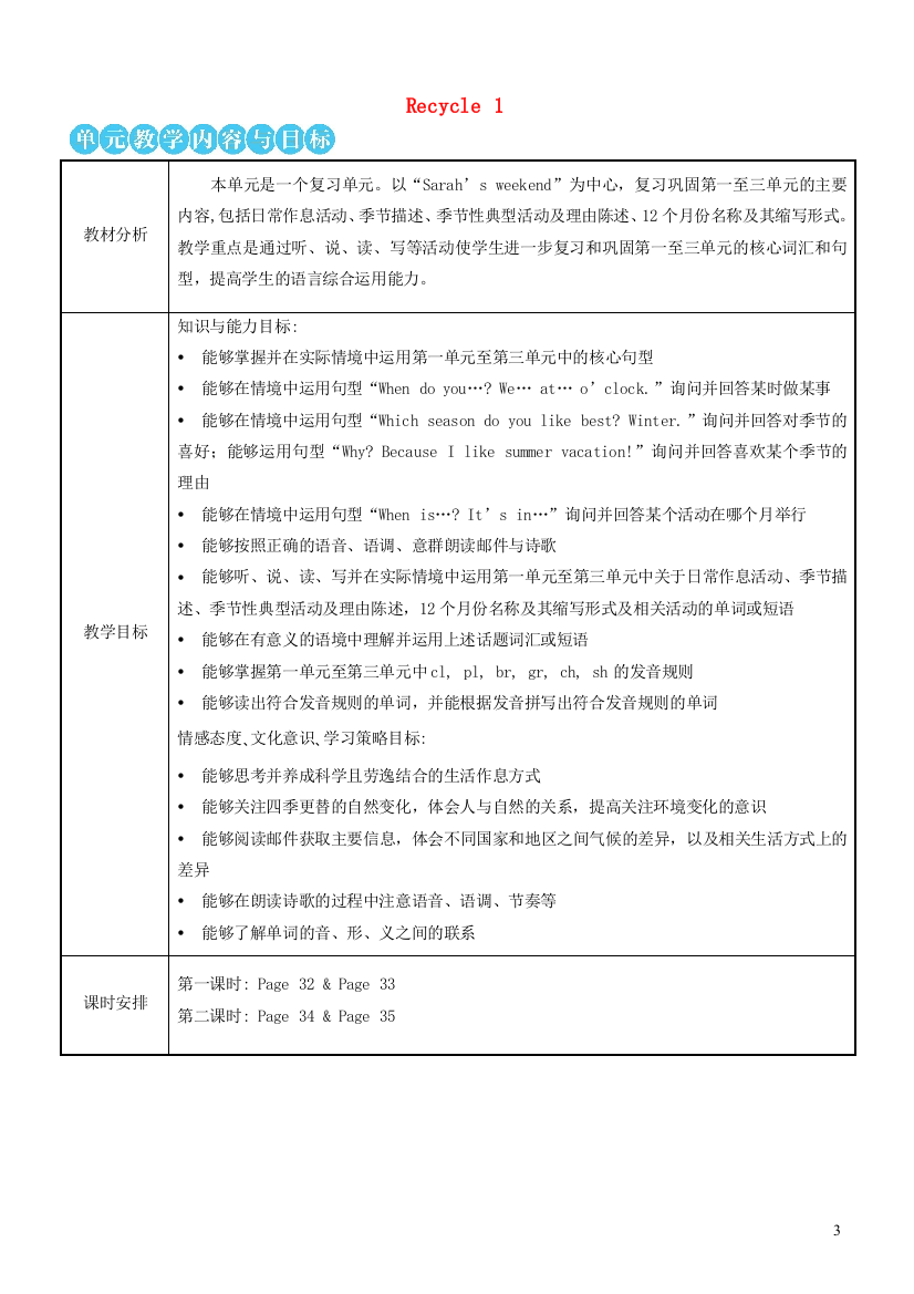 五年级英语下册Recycle1Thefirstperiod第一课时教案