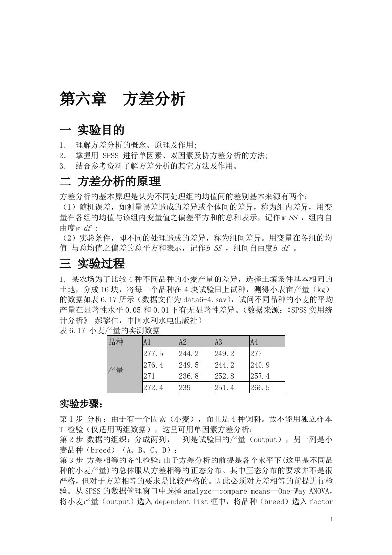 SPSS实验报告