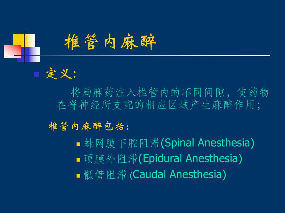 局部麻醉方法椎管内麻醉课件