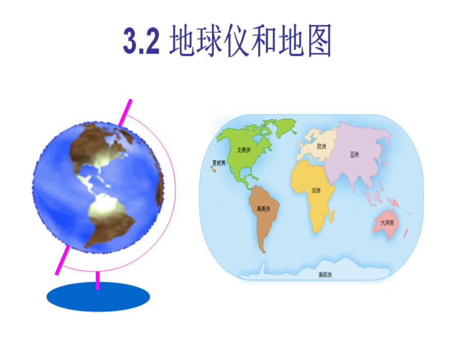 《地球仪和地图》初中科学浙教版七年级上册课件