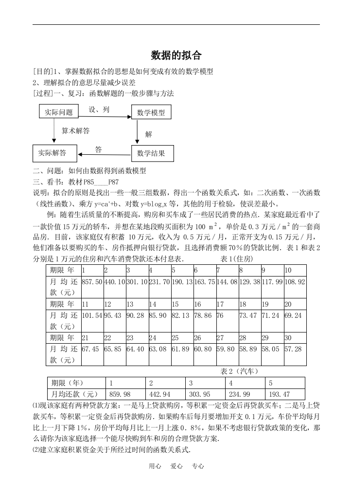 高中数学函数模型及其应用