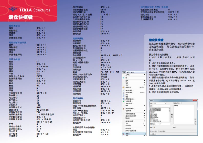 teklastructures16.0键盘快捷键