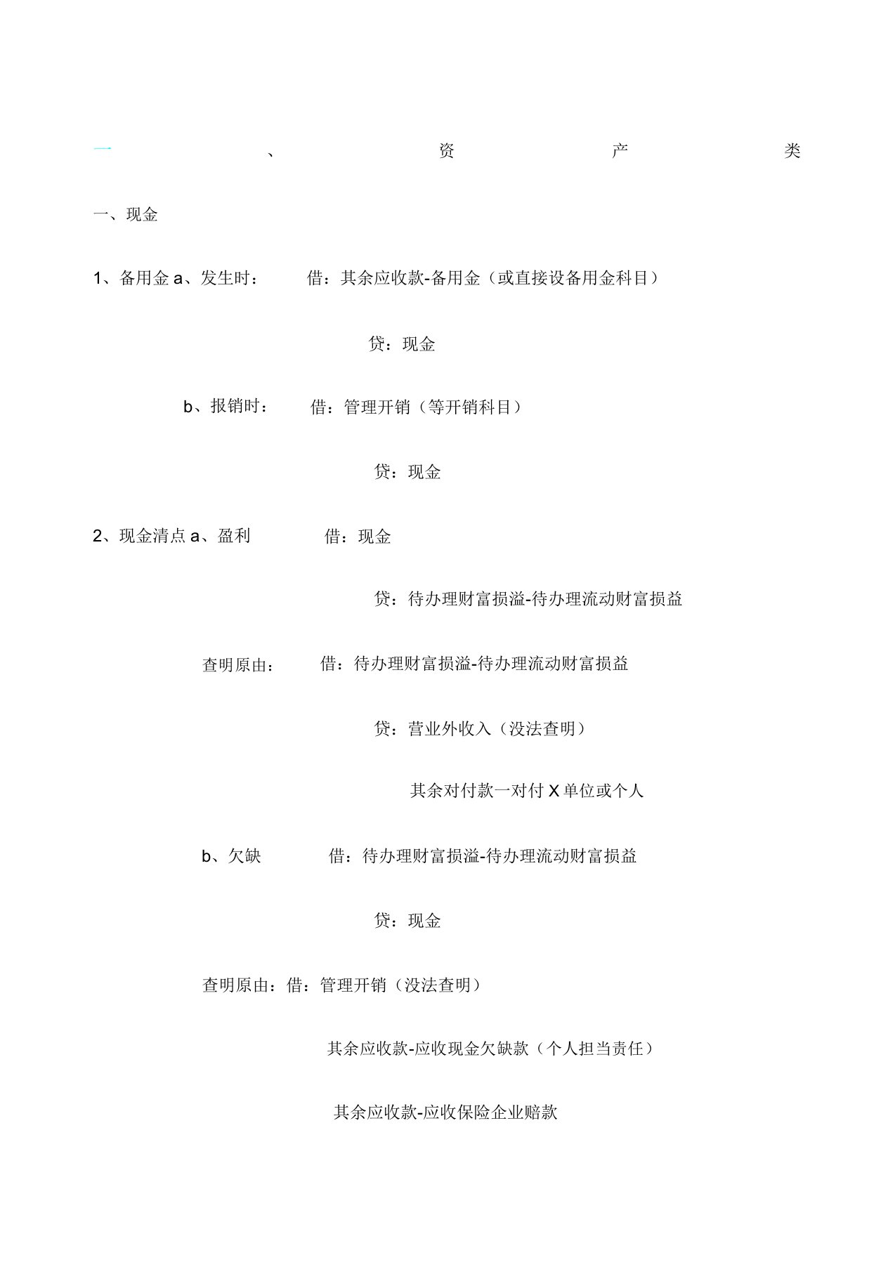 会计分录处理方法大全