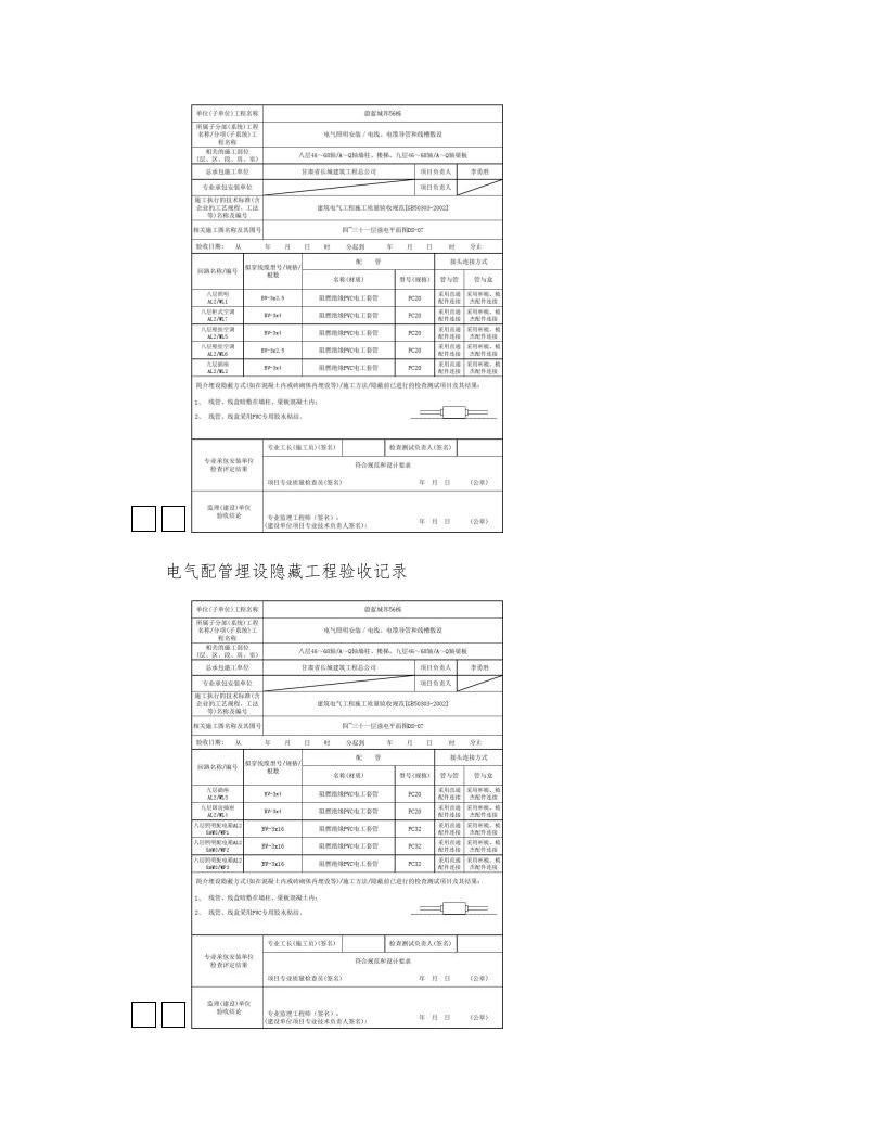 八层电线导管、电缆导管和线槽敷设工程检验批质量验收记录-图文(精)