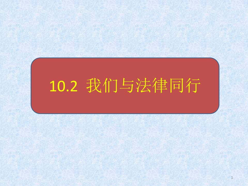 人教部编版我们与法律同行课件