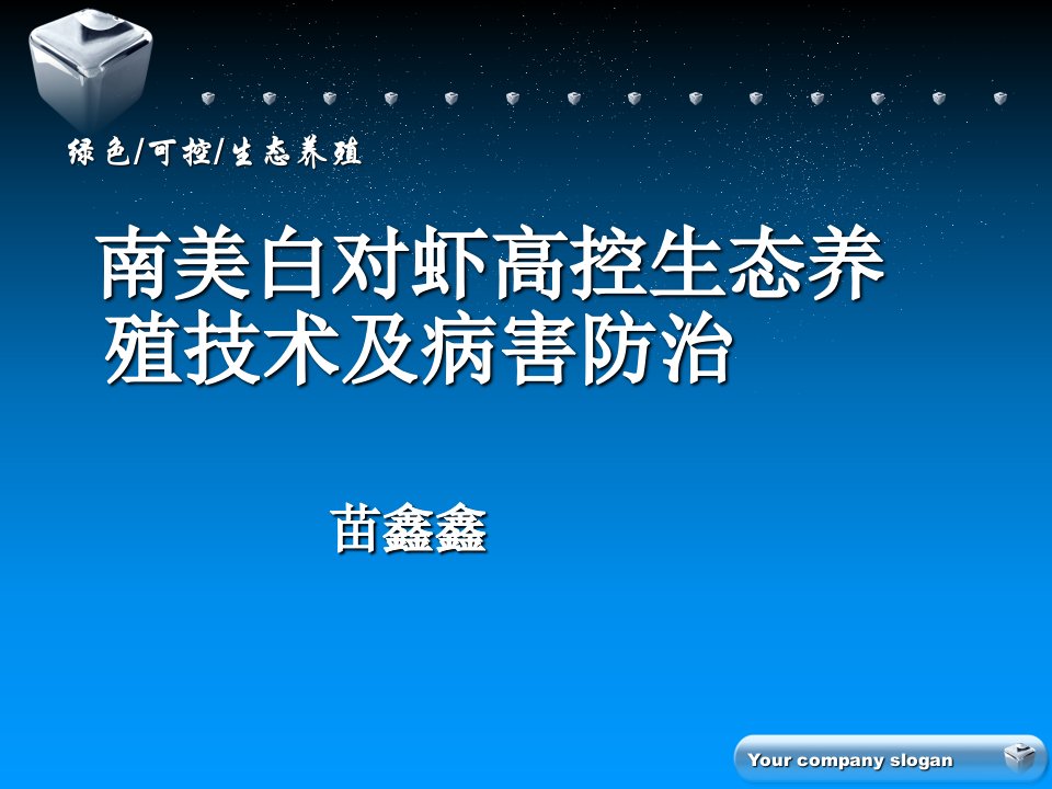 南美白对虾养殖关键技术及病害防治幻灯片