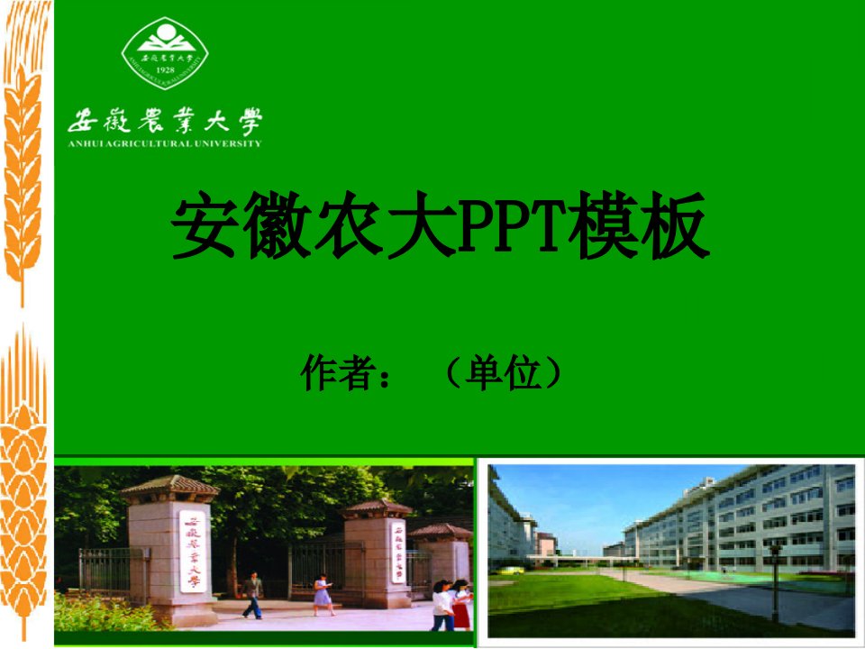 安徽农业大学PPT模板