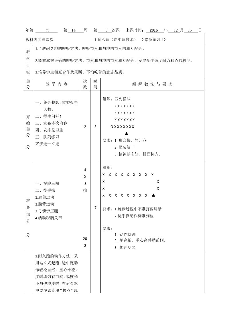 耐久跑教案(校公开课)