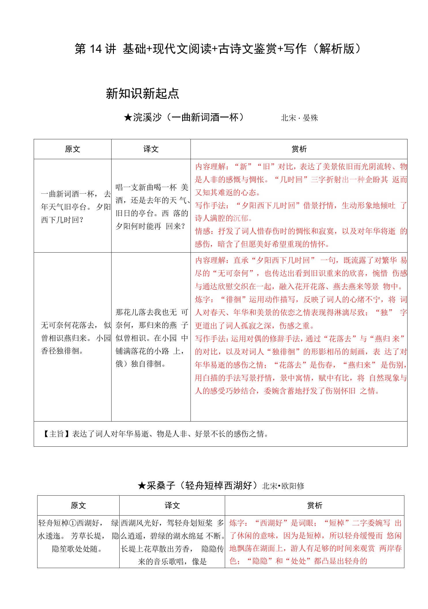 2021年新八年级初中语文暑期衔接