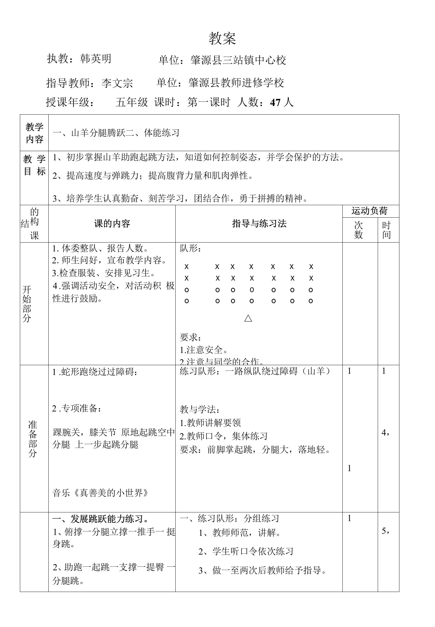 《第14课山羊：分腿腾越》教学设计(黑龙江县级优课)x-五年级科学教案